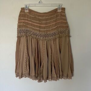 Lucky & Coco bohemian shirt. Tan with different textures. Womens Plus size 14.